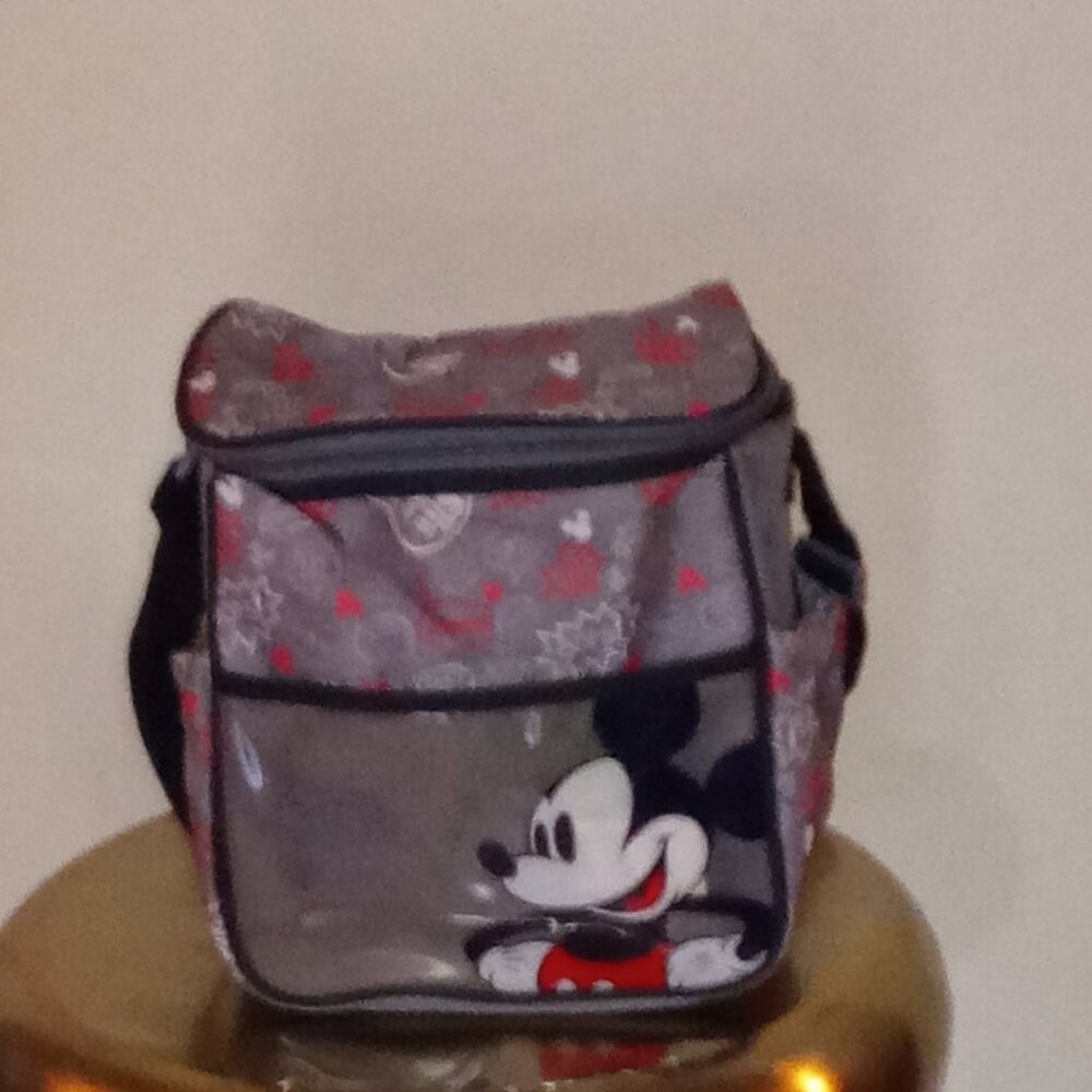 Disney Mickey Mouse Gray/Black/Red/White Lunch Bag
